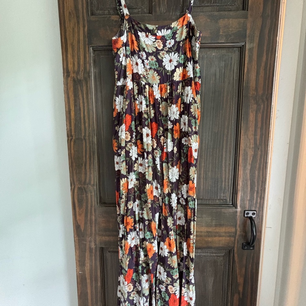 NATURAL LIFE Floral Jumpsuit - Black, Orange, White